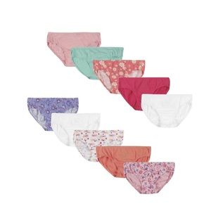 Toddler Girls' Tagless Cotton Hipsters, 10-Pack